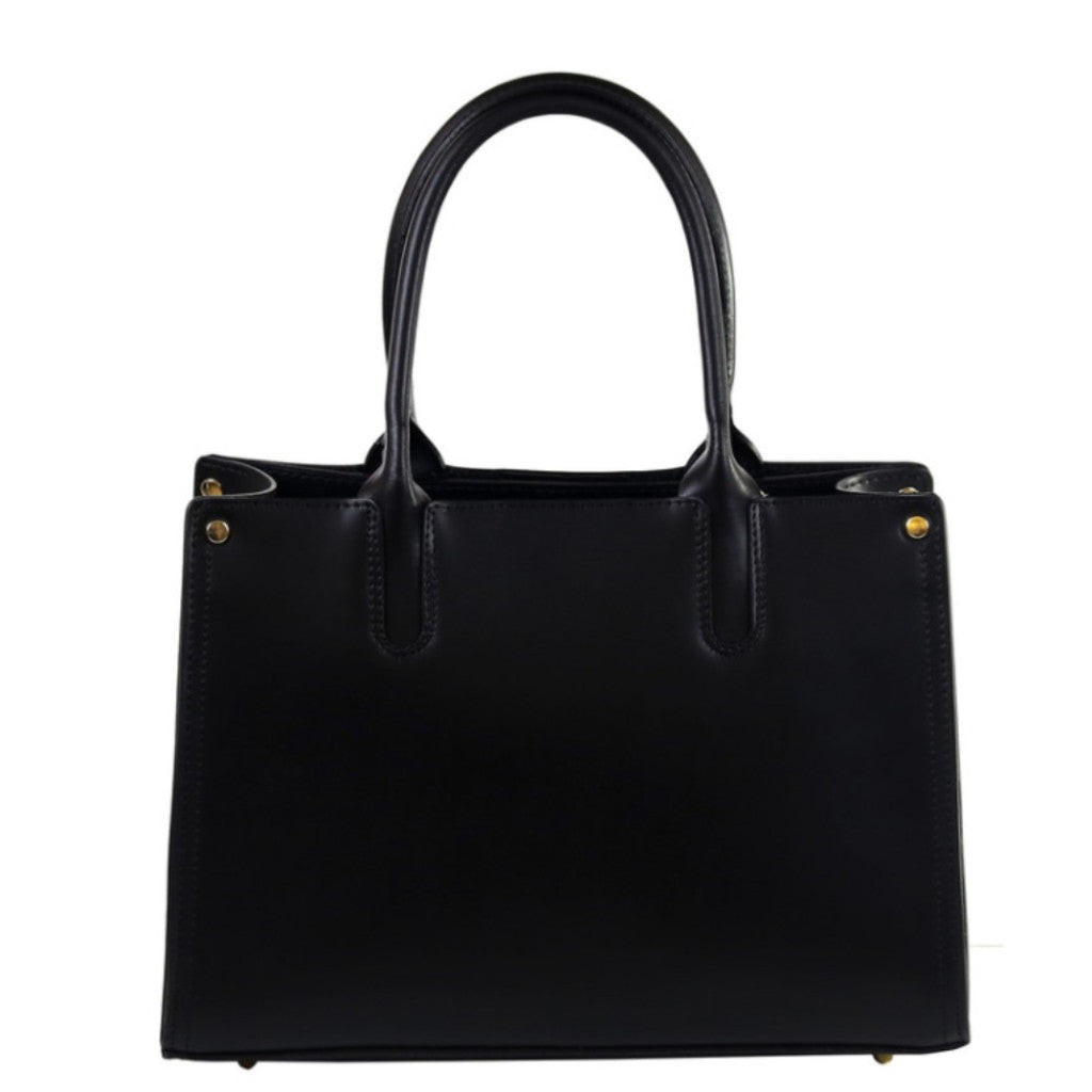 Jovanna black saffiano leather tote bag - ELEARIA