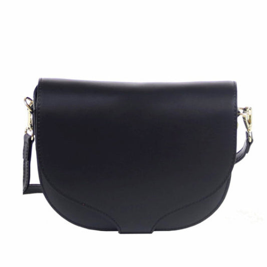 Gina black leather crossbody bag - ELEARIA