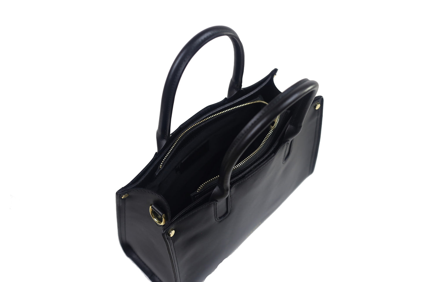 Jovanna black saffiano leather tote bag - ELEARIA