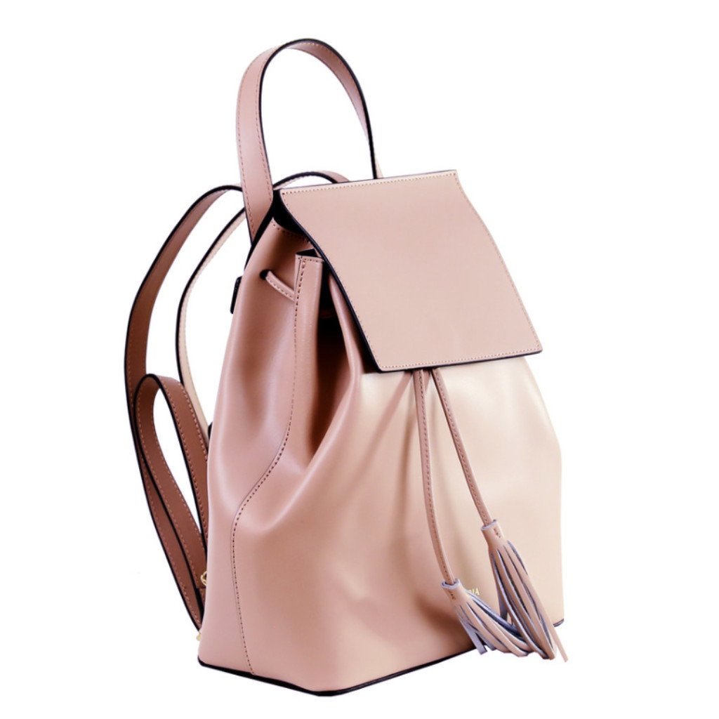Gia nude leather backpack - ELEARIA